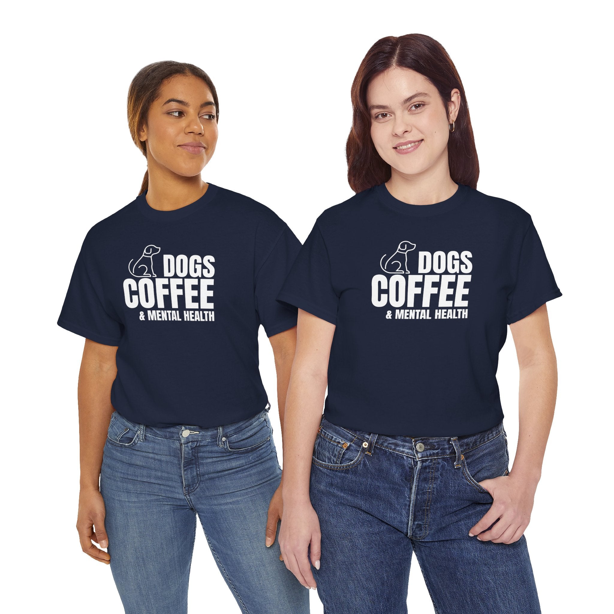 Dogs Coffee & Mental Health (white) - Dog Lover T-Shirt