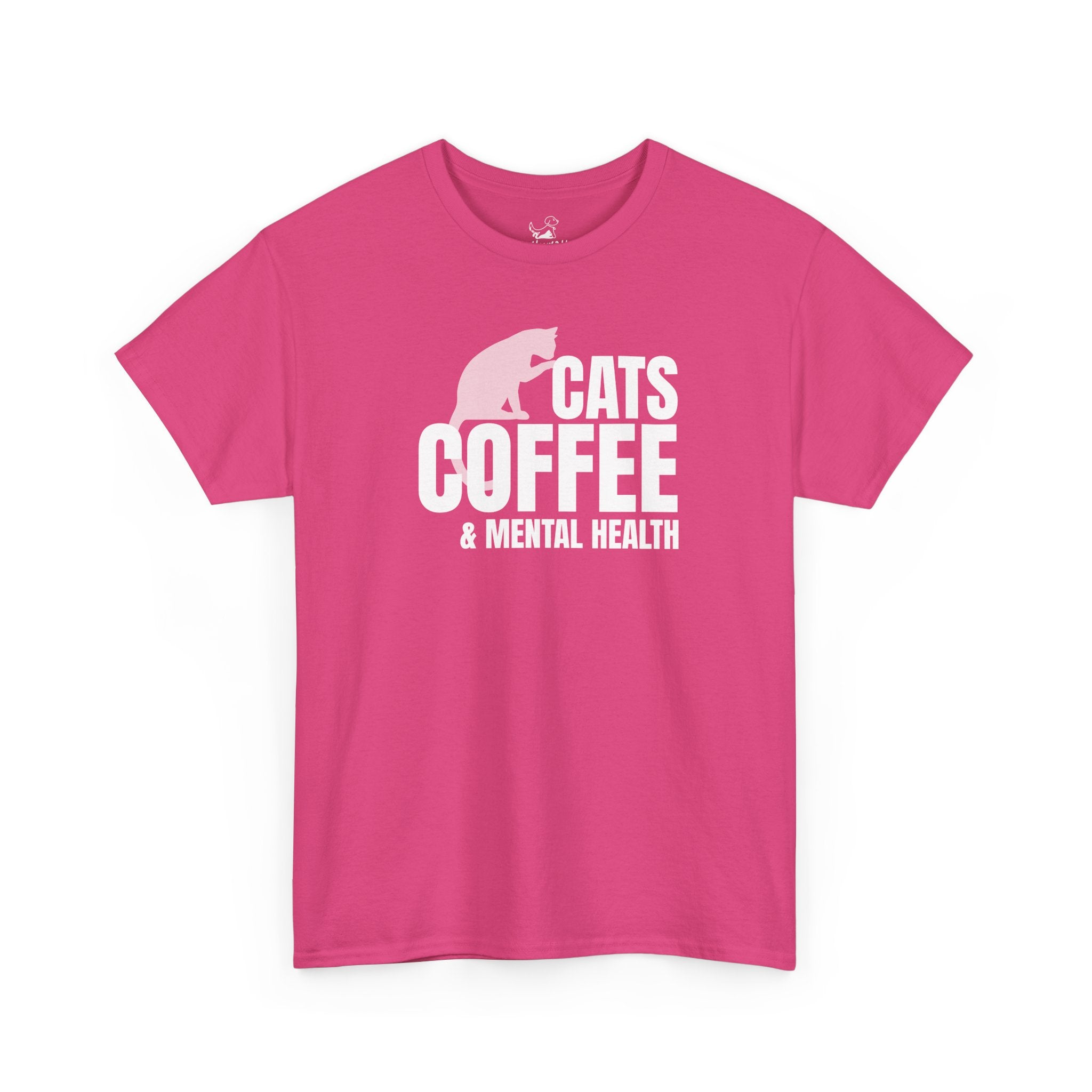 Cats Coffee & Mental Health (white) - Cat Lover T-Shirt