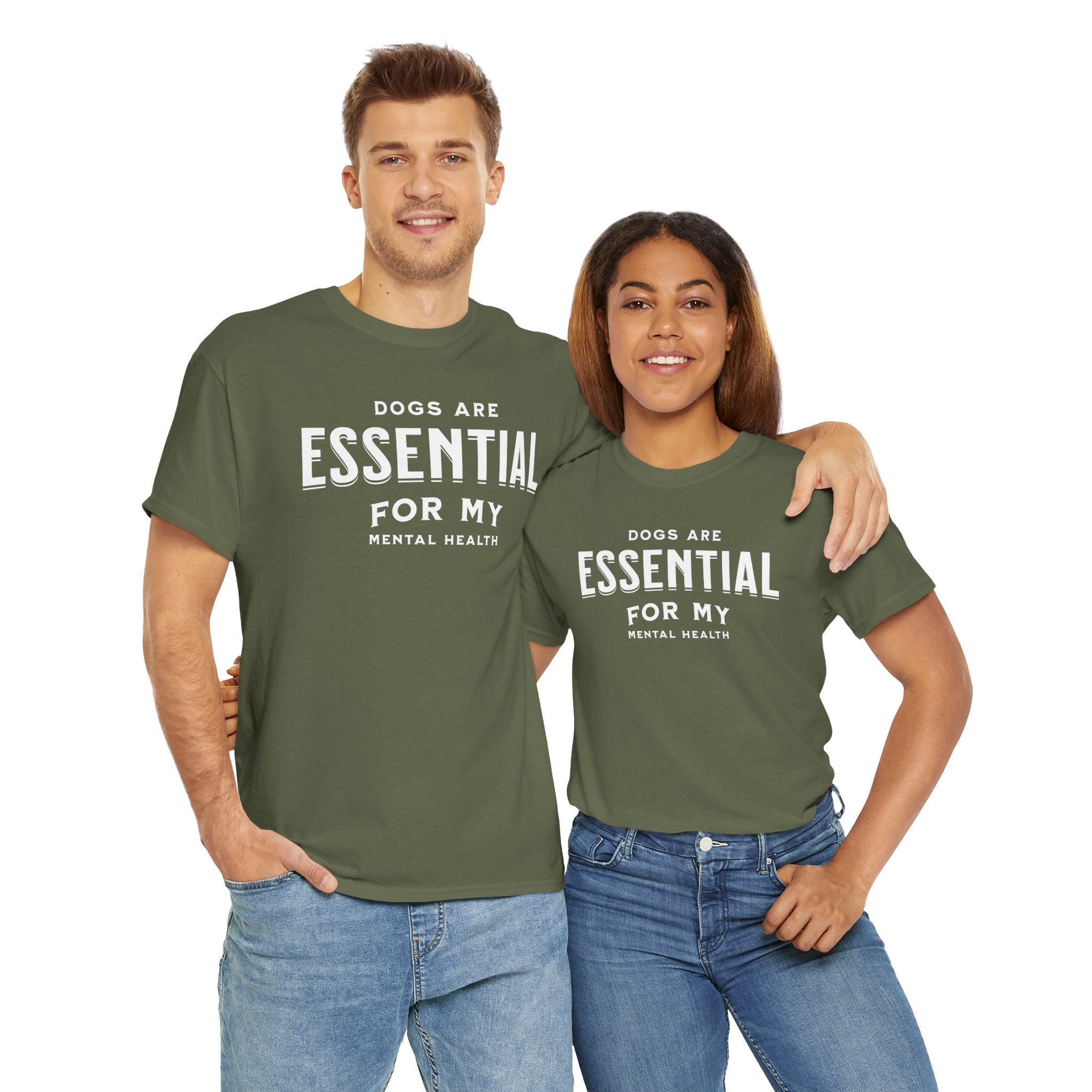 Dogs Are Essential For My Mental Health (white) - Dog Lover T-Shirt