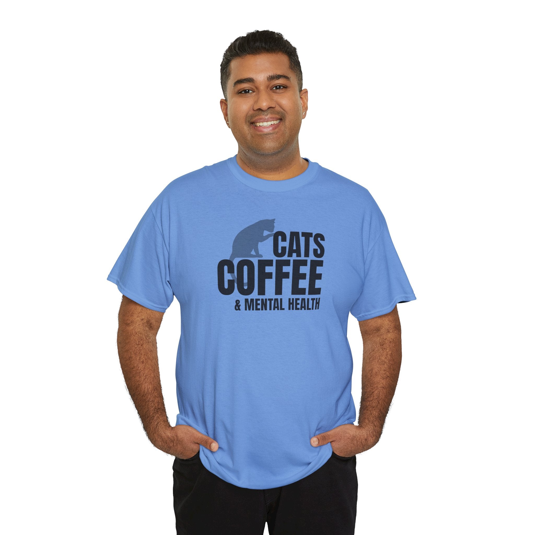 Cats Coffee & Mental Health - Cat Lover T-Shirt