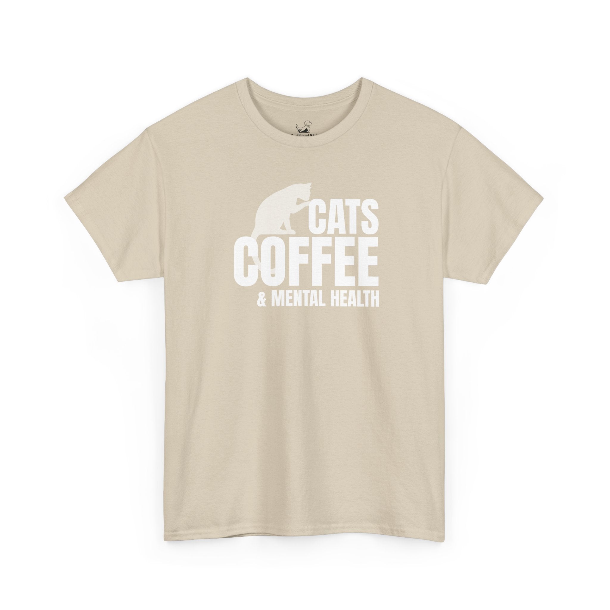 Cats Coffee & Mental Health (white) - Cat Lover T-Shirt