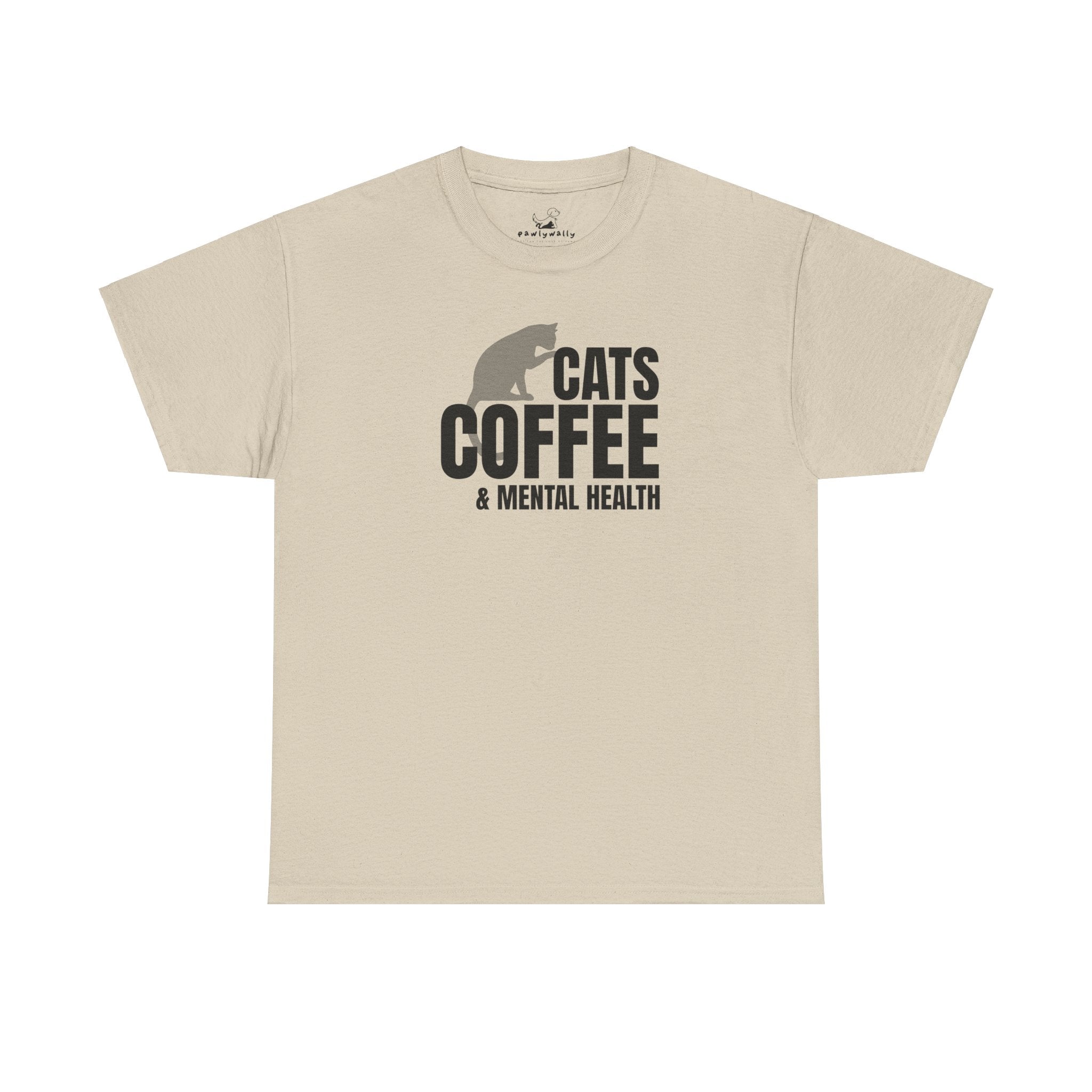 Cats Coffee & Mental Health - Cat Lover T-Shirt