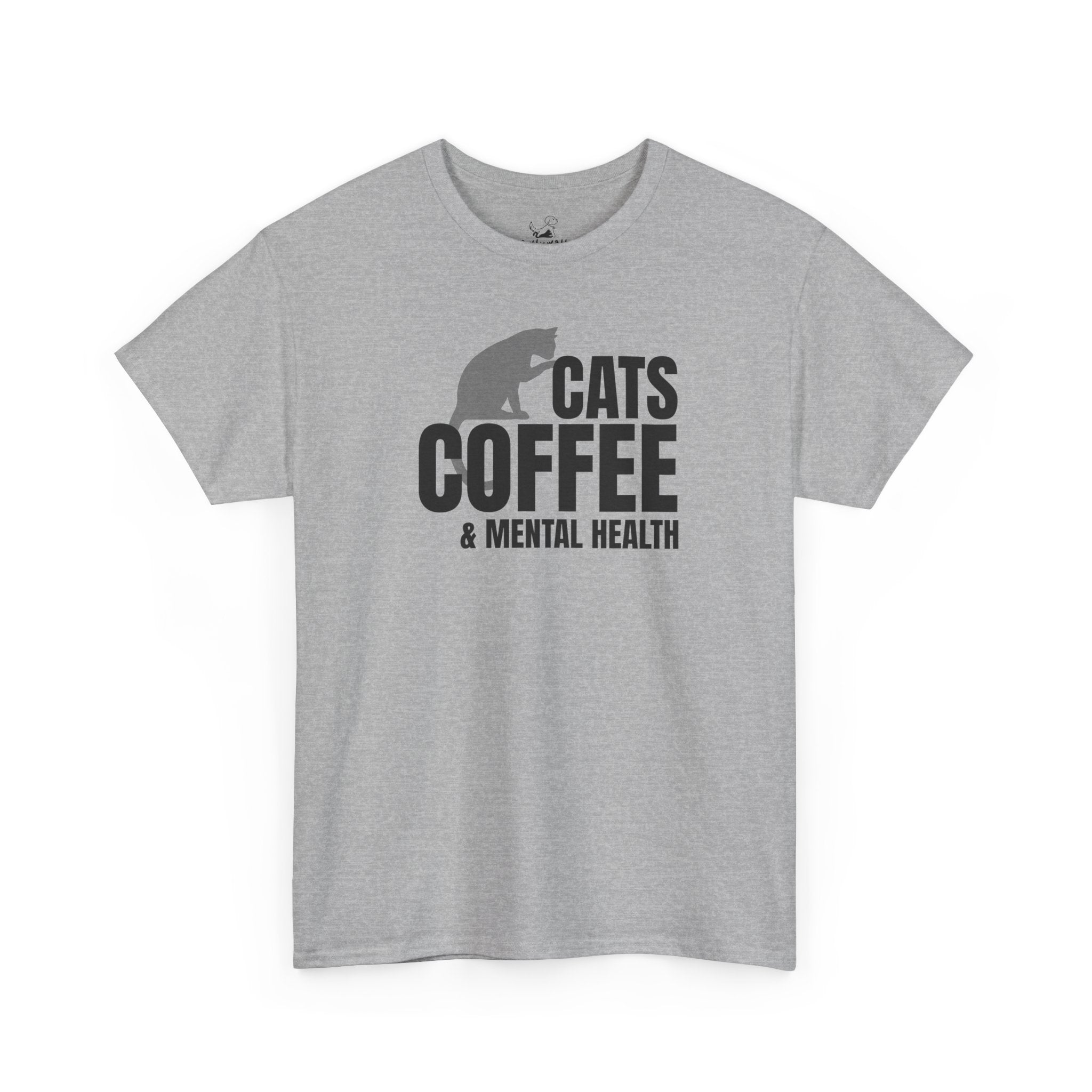 Cats Coffee & Mental Health - Cat Lover T-Shirt