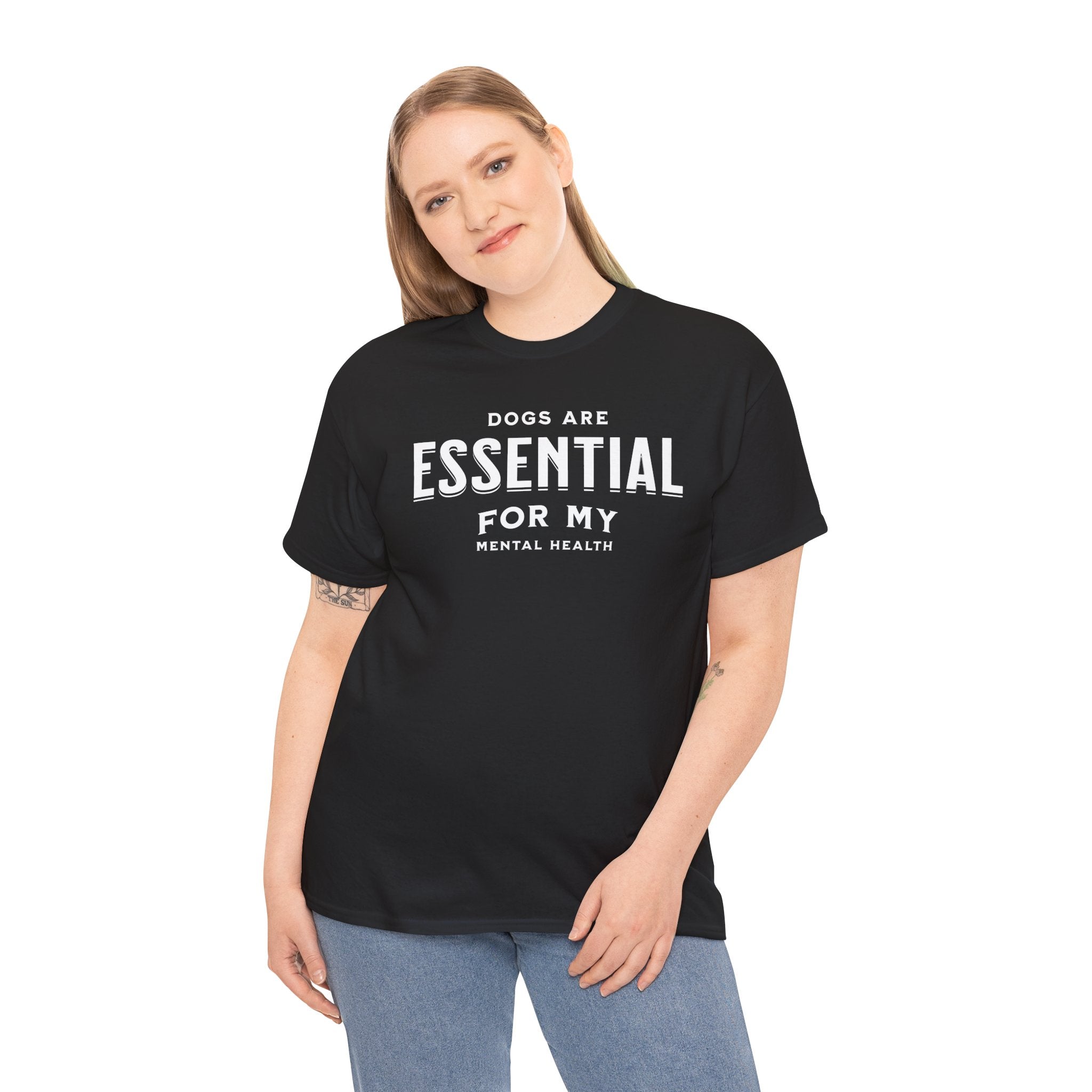 Dogs Are Essential For My Mental Health (white) - Dog Lover T-Shirt