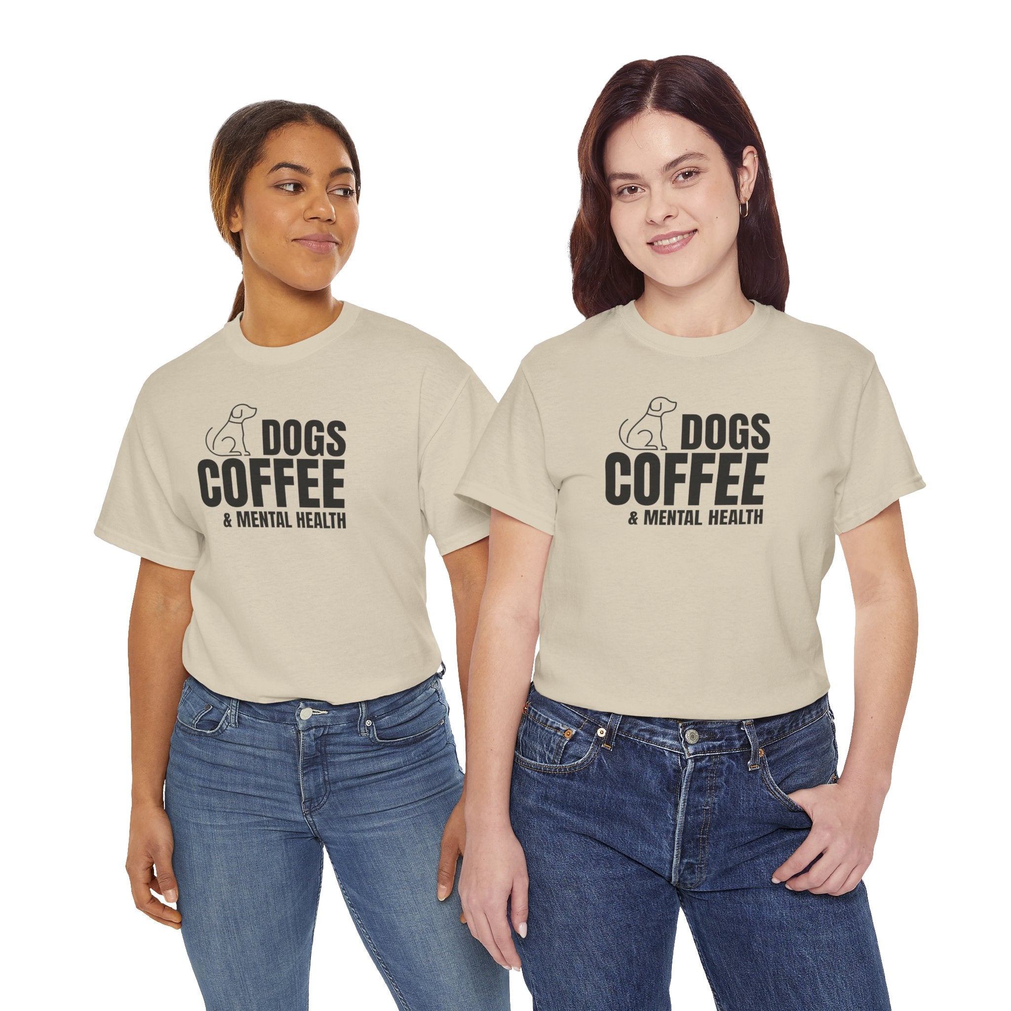 Dogs Coffee & Mental Health - Dog Lover T-Shirt