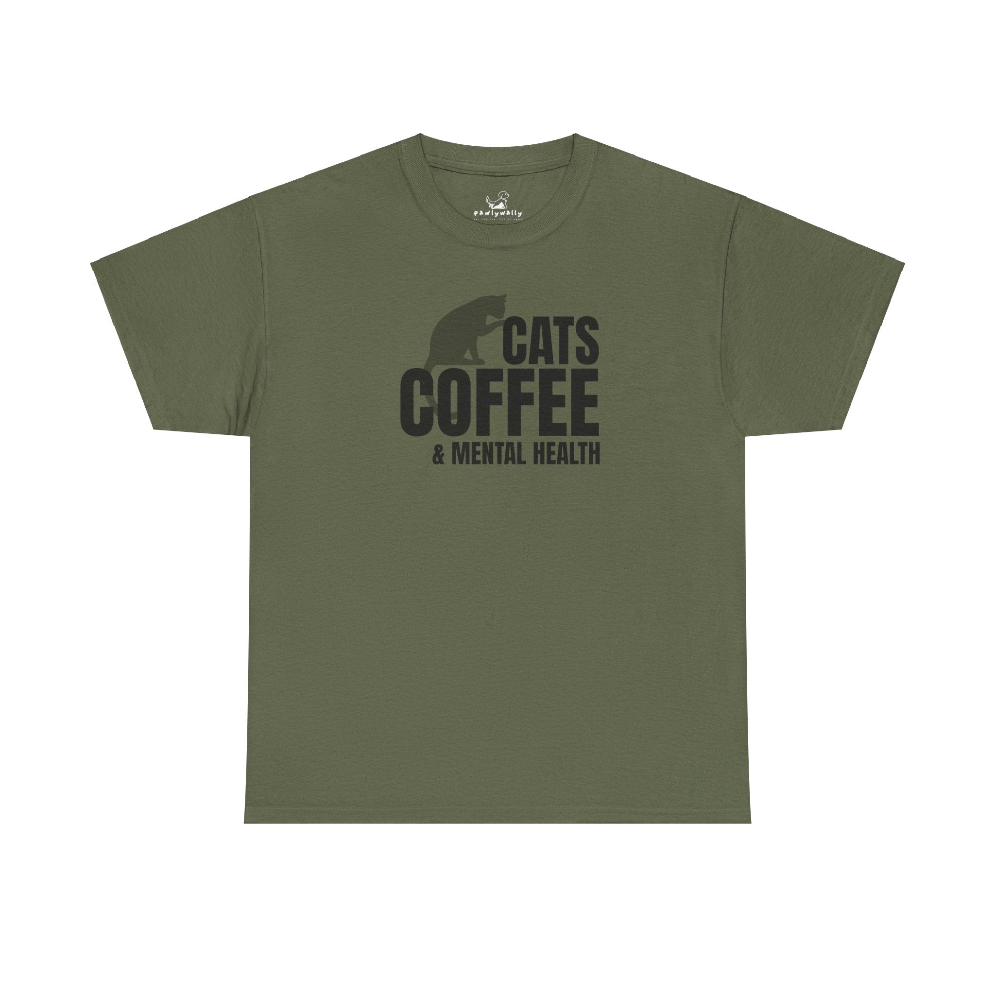 Cats Coffee & Mental Health - Cat Lover T-Shirt