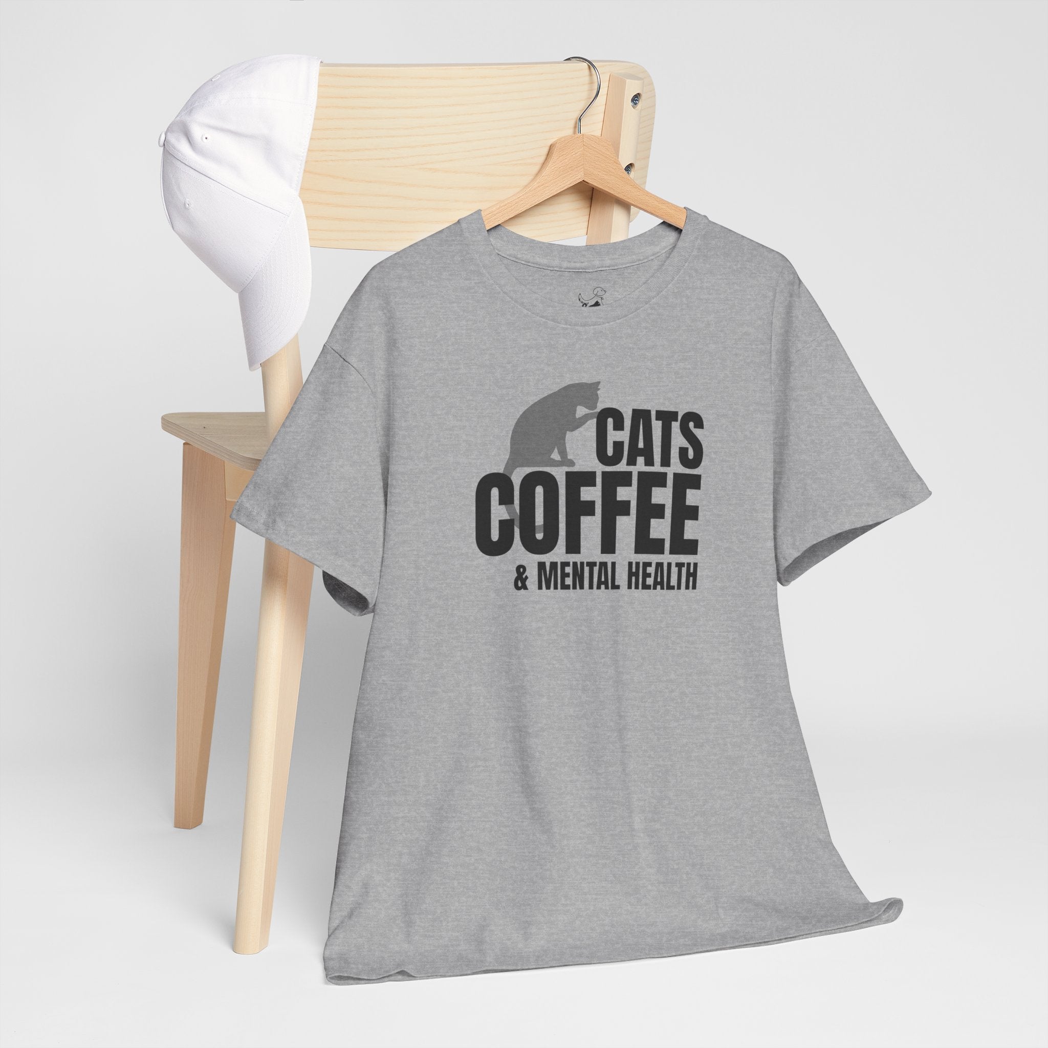 Cats Coffee & Mental Health - Cat Lover T-Shirt