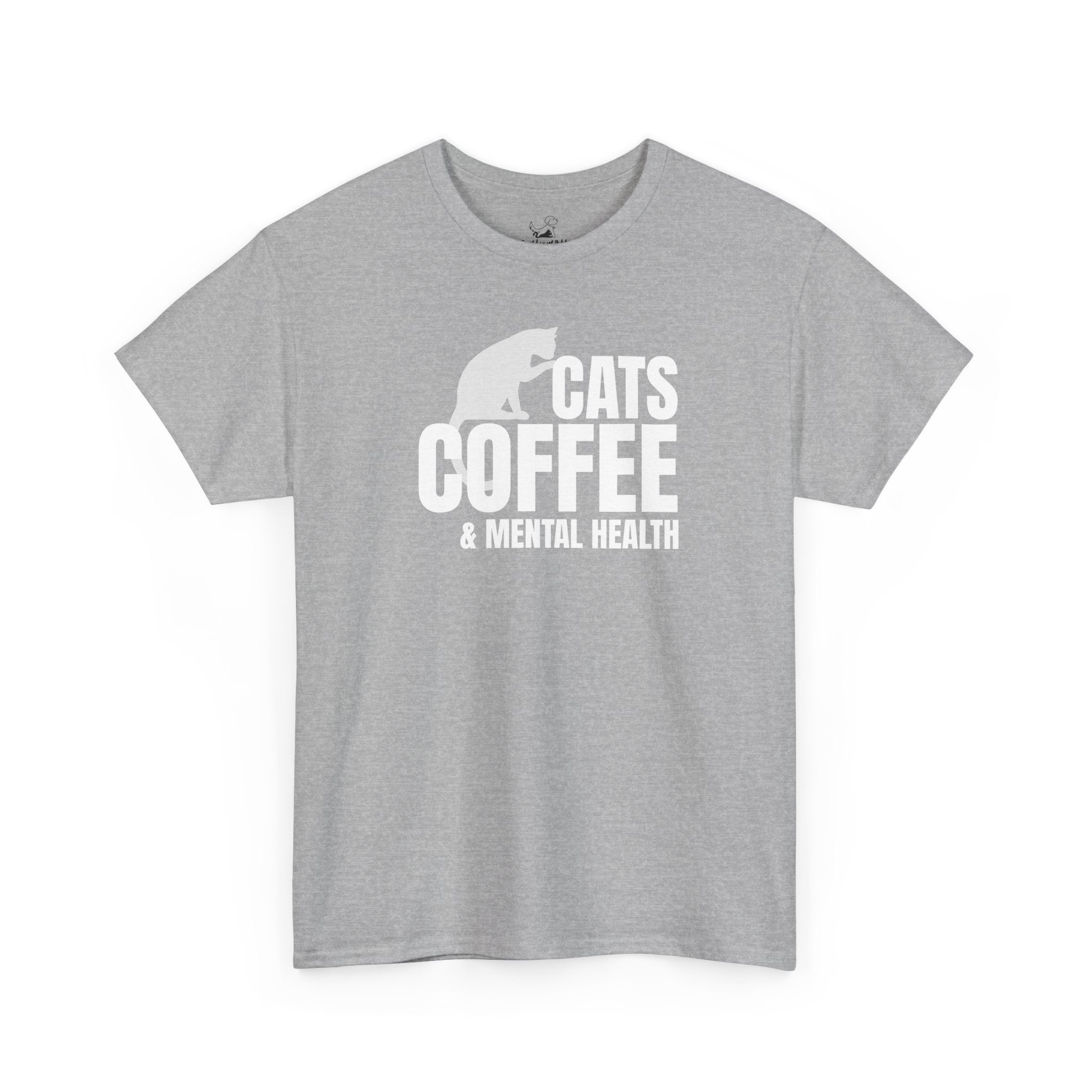 Cats Coffee & Mental Health (white) - Cat Lover T-Shirt