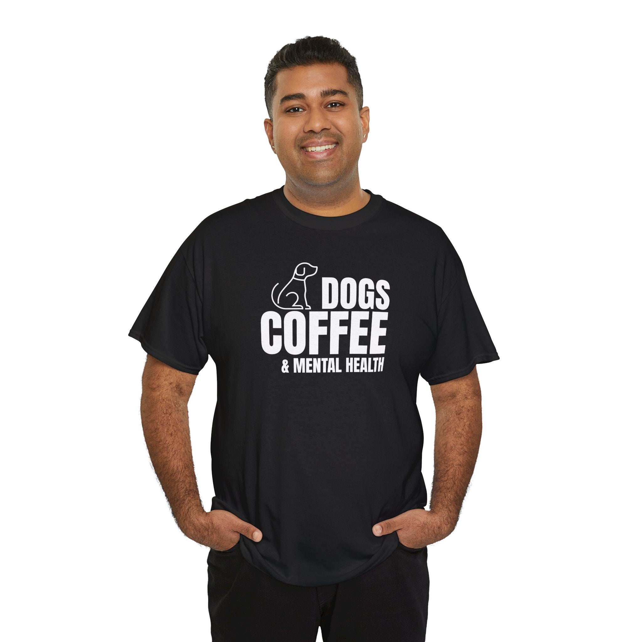 Dogs Coffee & Mental Health (white) - Dog Lover T-Shirt