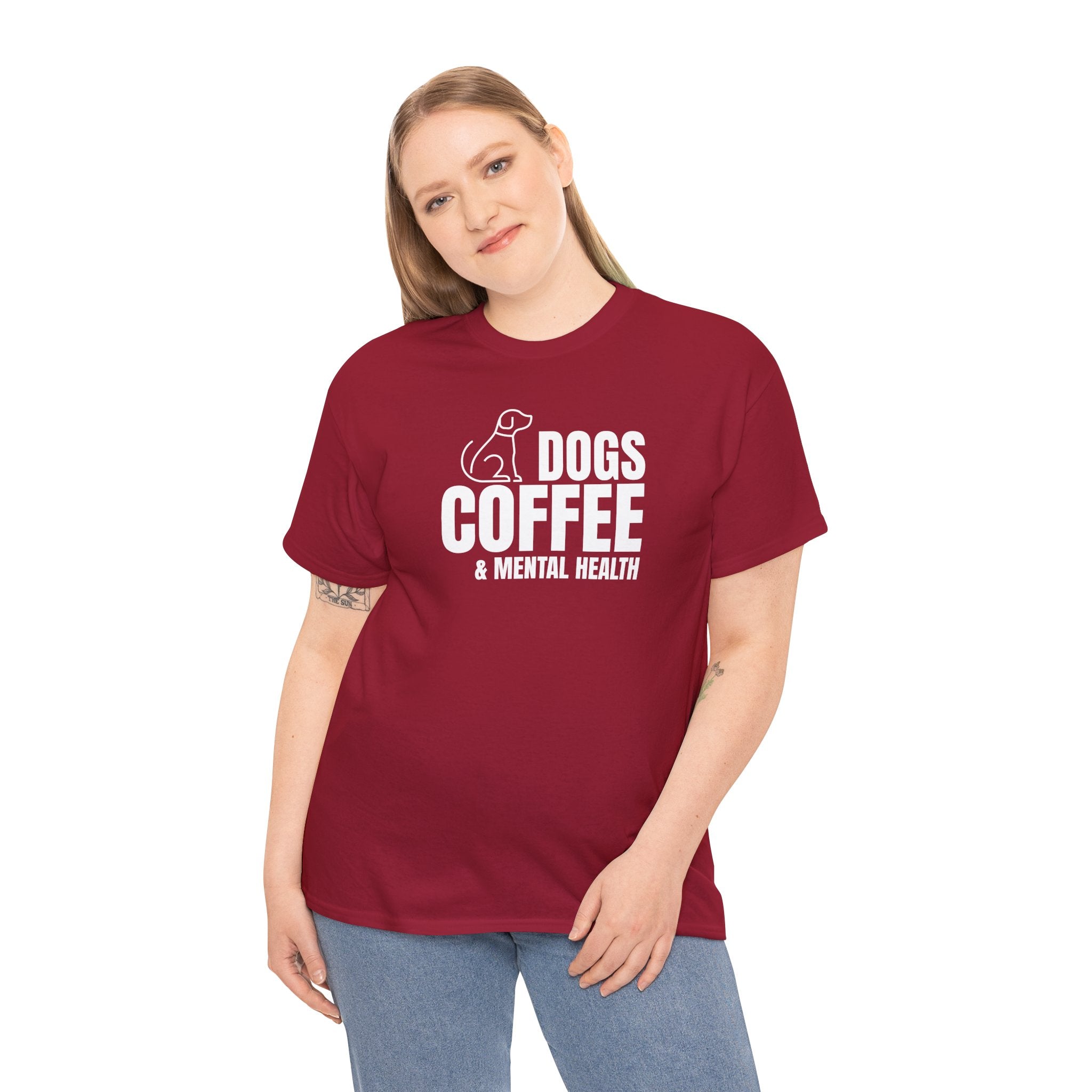 Dogs Coffee & Mental Health (white) - Dog Lover T-Shirt