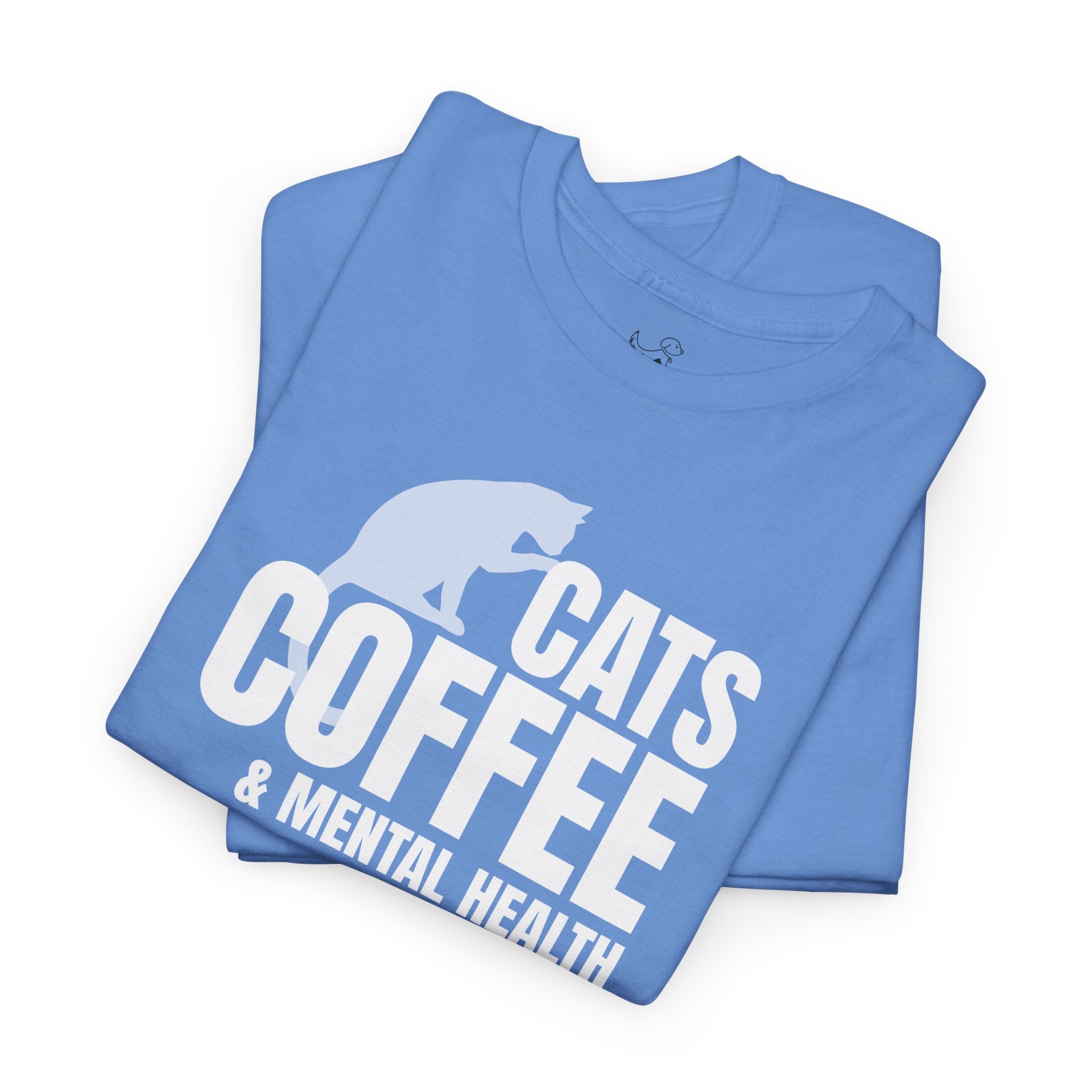 Cats Coffee & Mental Health (white) - Cat Lover T-Shirt