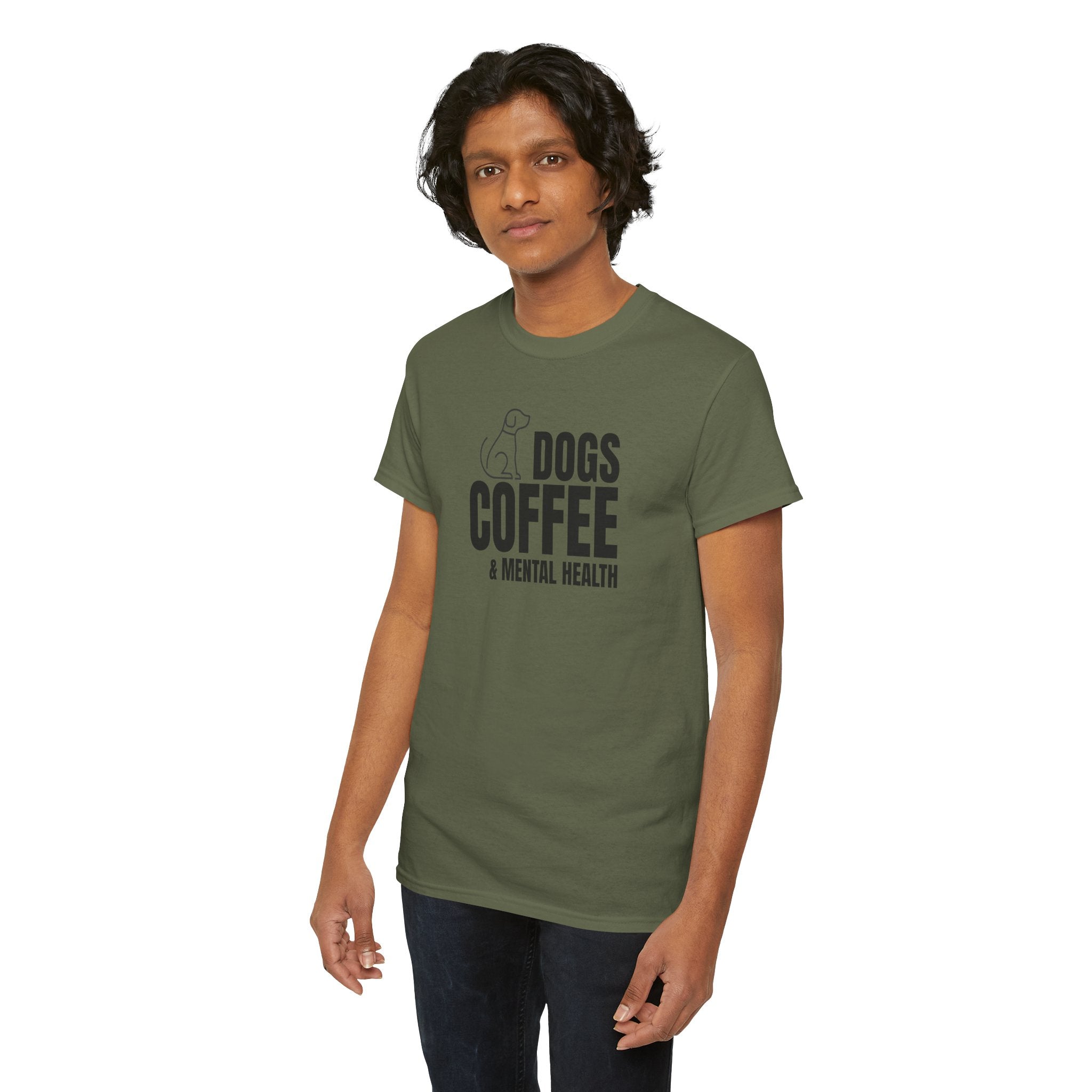 Dogs Coffee & Mental Health - Dog Lover T-Shirt