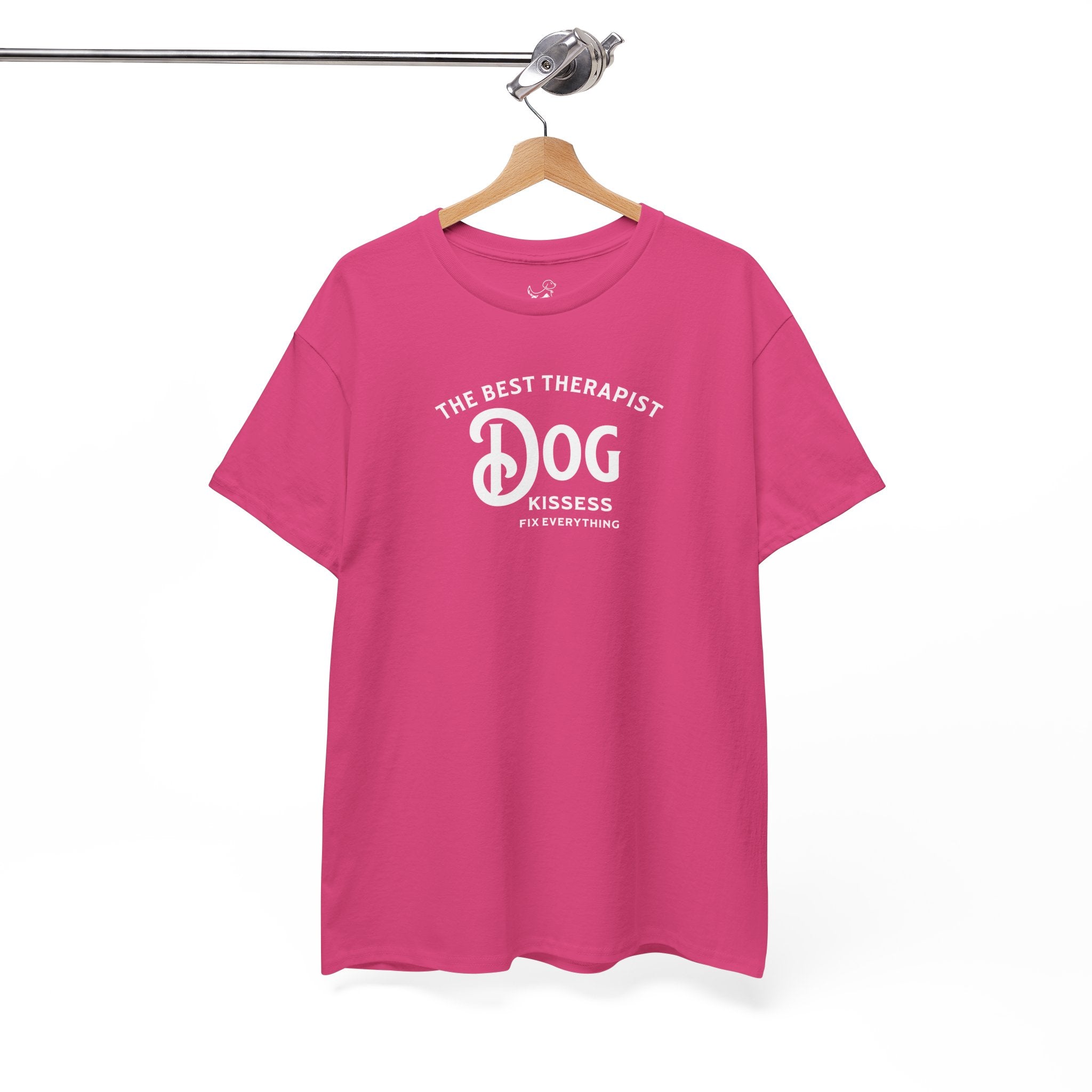 The Best Therapist, Dog Kissess Fix Everything (white) - Dog Lover T-Shirt