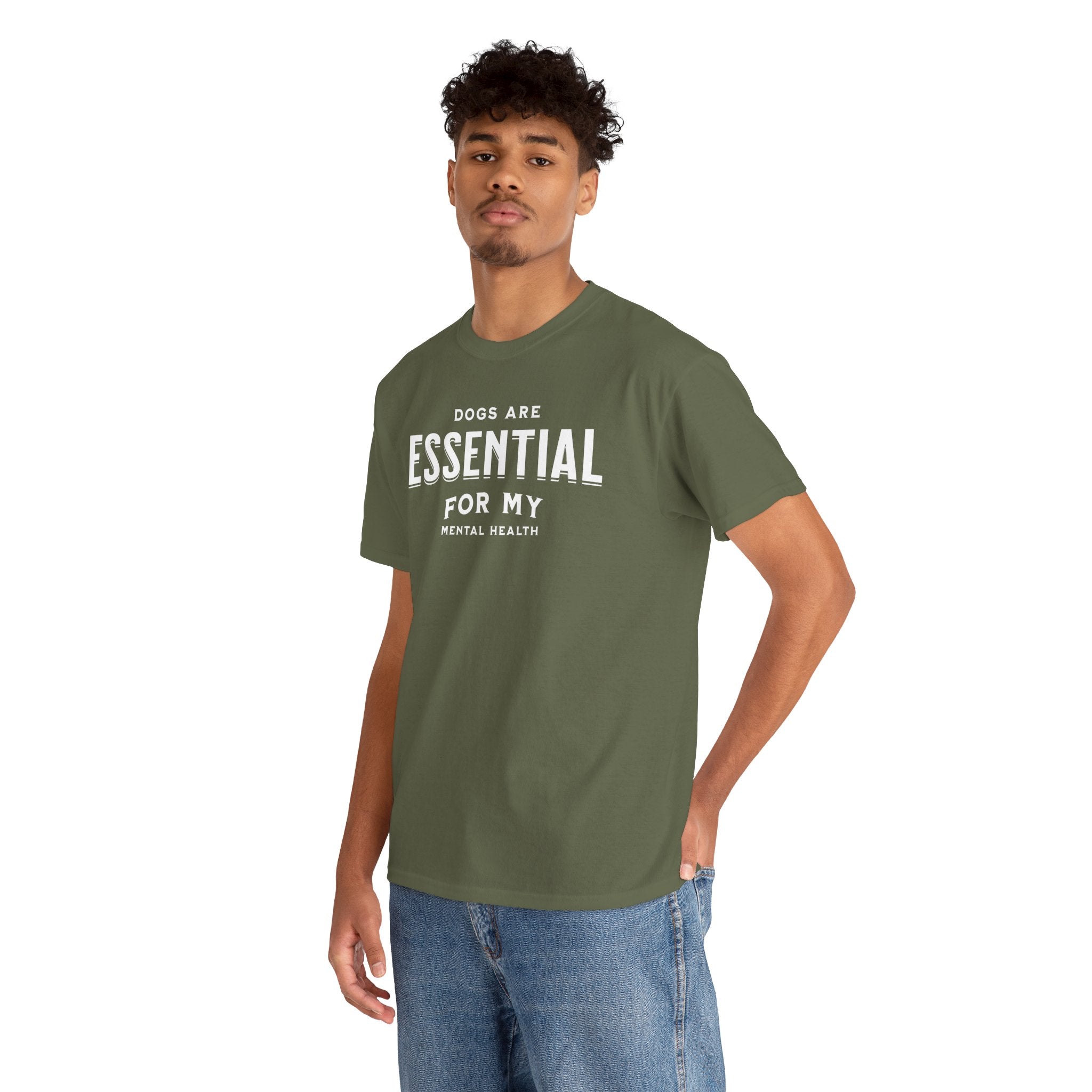 Dogs Are Essential For My Mental Health (white) - Dog Lover T-Shirt