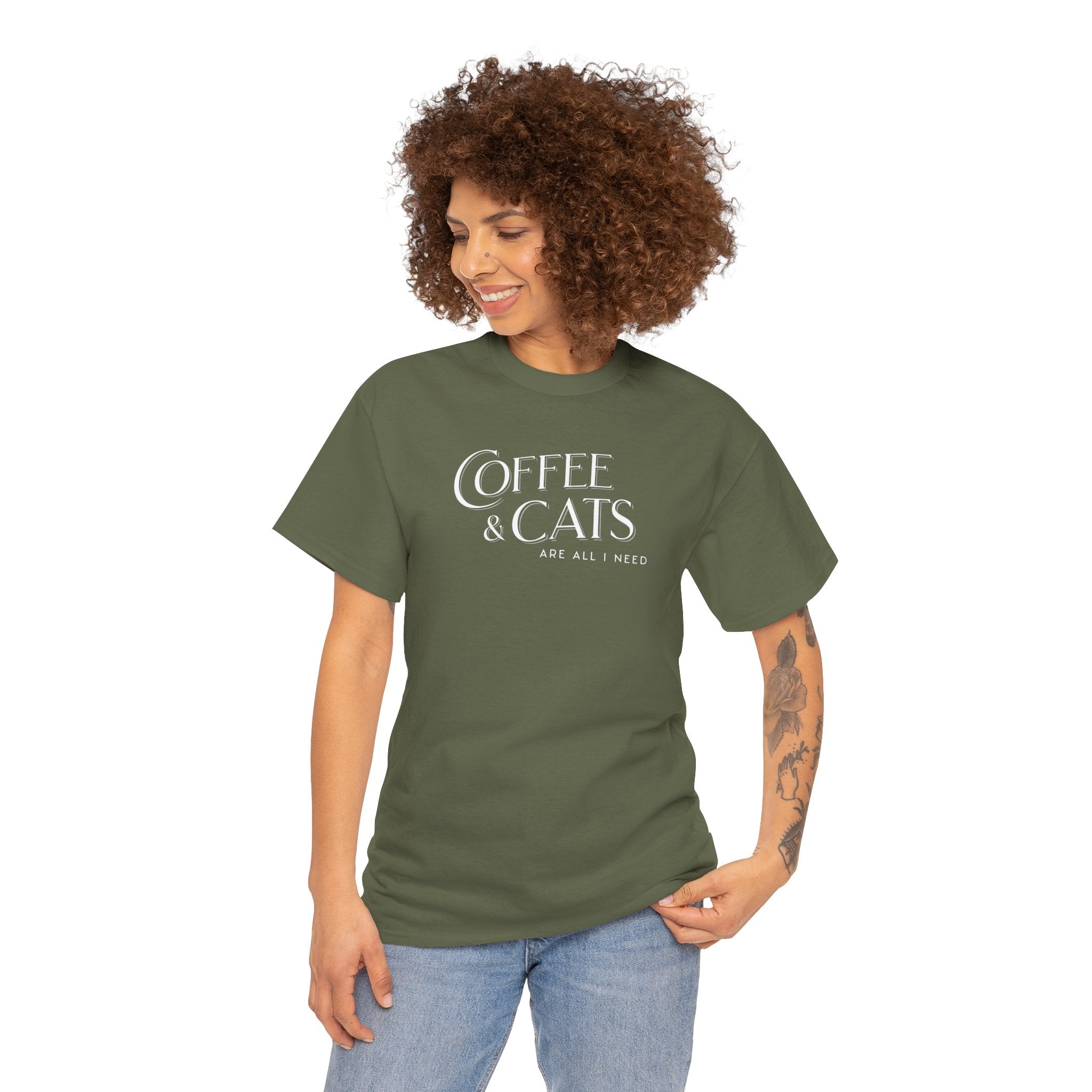 Coffee and Cats Are All I Need - Cat Lover T-Shirt