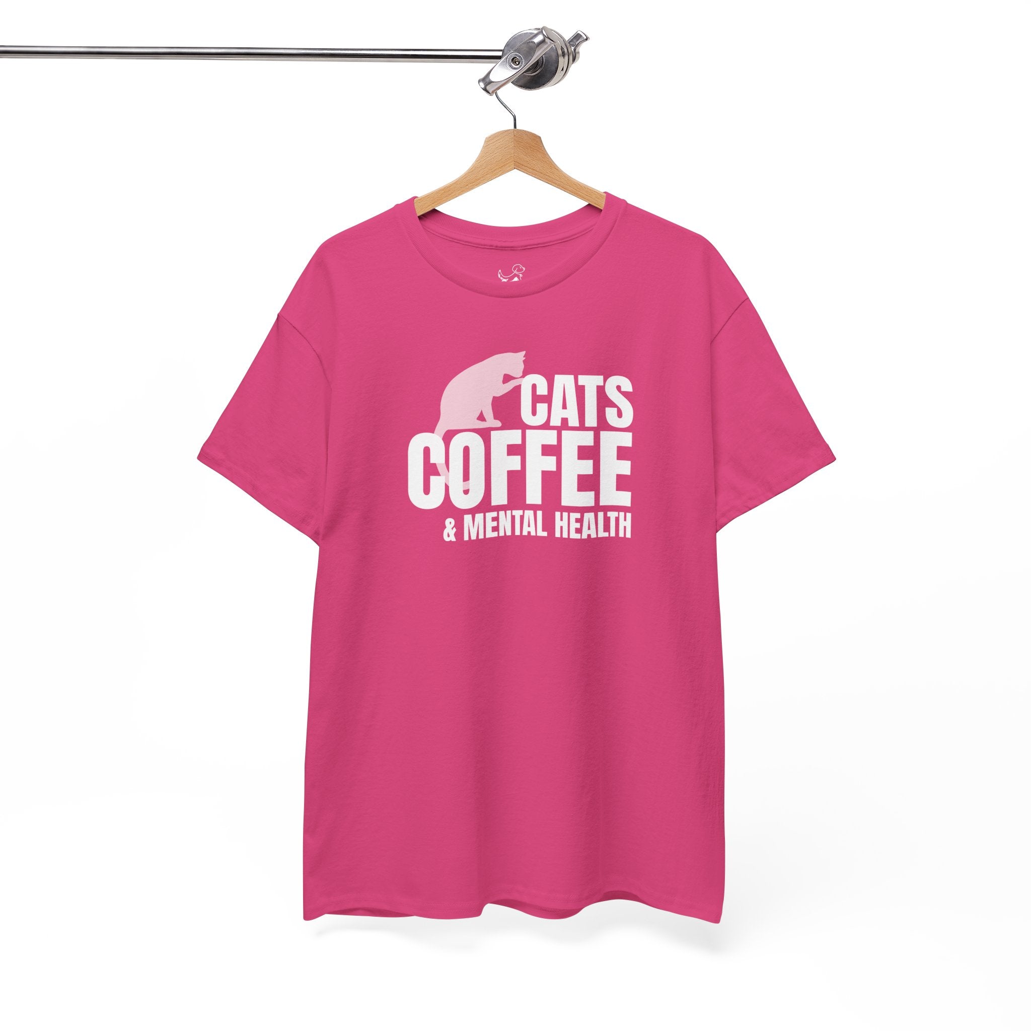 Cats Coffee & Mental Health (white) - Cat Lover T-Shirt