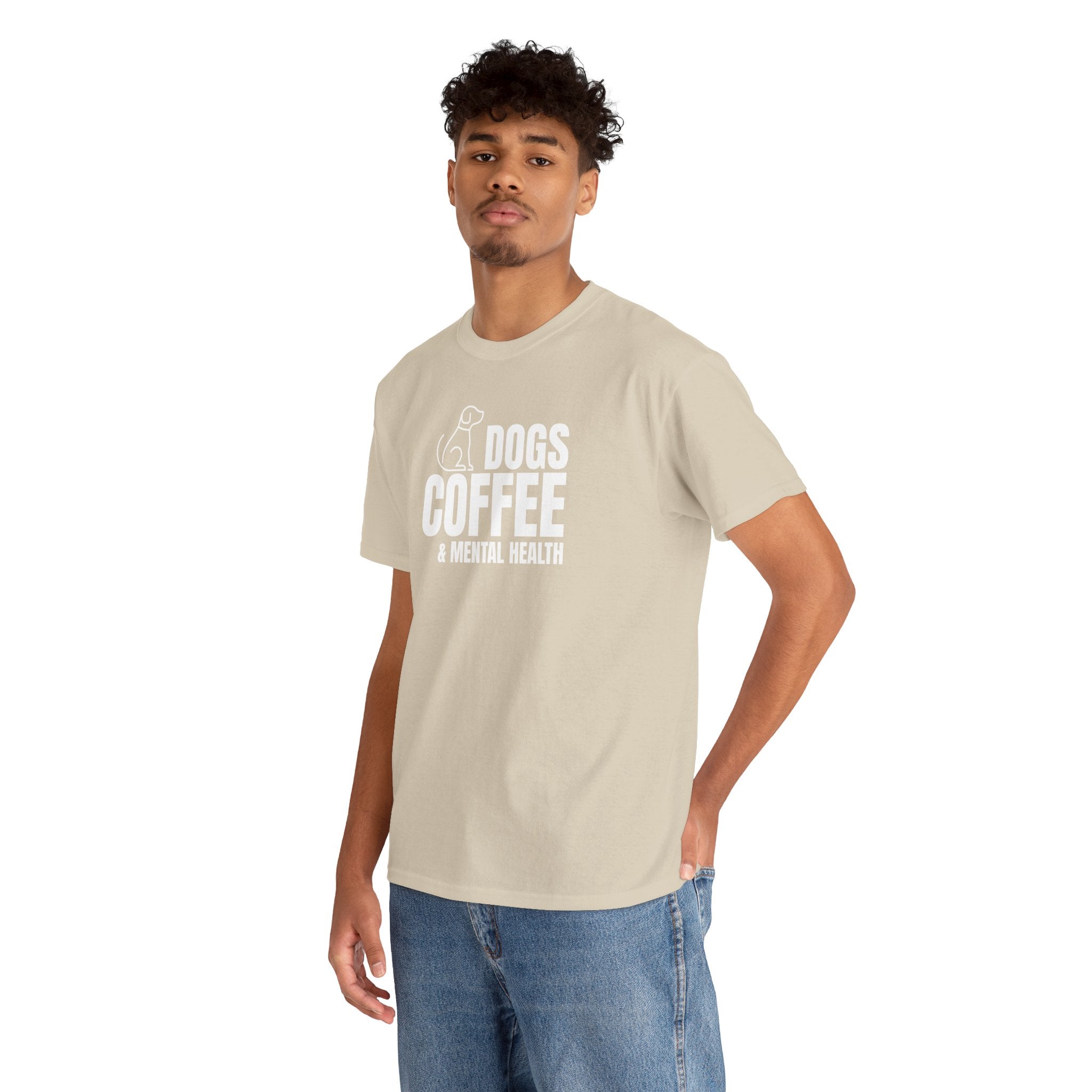 Dogs Coffee & Mental Health (white) - Dog Lover T-Shirt